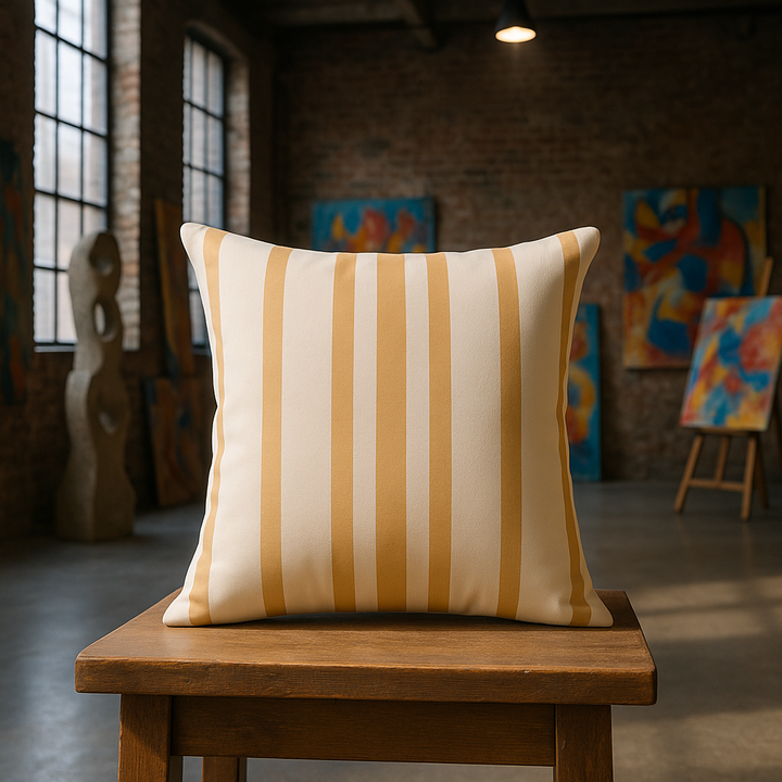 Modern  20" x 20" Yellow Zippered Geometric Indoor Outdoor Throw Pillow