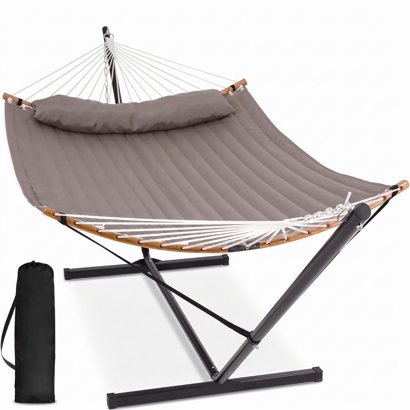 2-Person Hammock with Adjustable-Height Stand, Pillow & Carrying Bag - 1