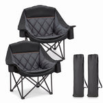Oversized Camping Chairs 2 Pack – Extra-Large Folding Outdoor Chairs, Padded - 1