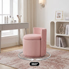 Swivel Accent Chair with Storage, 360 Degree Velvet Small Accent Chair, No Assembly Comfy Bedroom Chair for Living Room, Reading, Dressing Room - 1