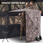 Silent Pop Up Hunting Blind with 270° See Through View – Waterproof Camo Ground Blind Tent for Turkey and Deer Hunting, 1-7 Person Capacity - 1