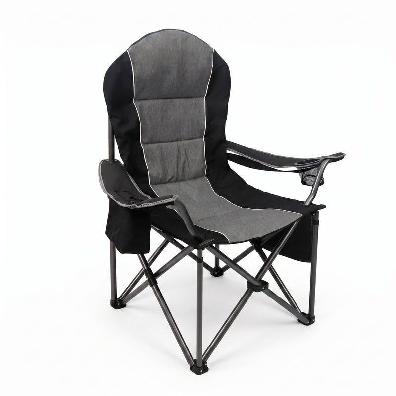 Oversized Portable Camping Chair with Lumbar Support & Cooler Bag - 1