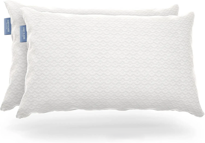 2-Pack Luxury Rayon Derived from Bamboo Shredded Memory Foam Pillow - Adjustable & Removable Fill - Cool & Breathable (King)