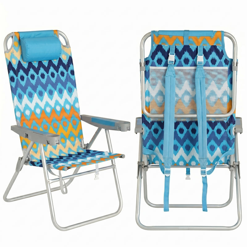 17" Big & Tall Oversized Beach Chairs 2-Pack – Heavy Duty Folding Outdoor Seating - 1