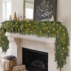 CHRISTMAS GARLAND WITH LIGHTS – PRE-LIT HOLIDAY GREENERY - 1