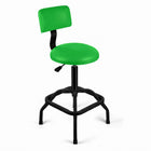 Adjustable Shop Stool with Backrest - Workbench Stool for Garage & Workshop, Swivel Bar Stool with Back Support, Padded Mechanic Stool - 1