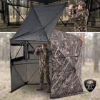 Silent Pop Up Hunting Blind with 270° See Through View – Waterproof Camo Ground Blind Tent for Turkey and Deer Hunting, 1-7 Person Capacity - 1