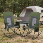 High Back Folding Rocking Camping Chair – Oversized Portable Outdoor Rocker with Cup Holder, Carry Bag & Heavy-Duty Steel Frame - 1