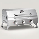 PORTABLE STAINLESS STEEL TABLETOP PROPANE GRILL – 2 & 3 BURNER OUTDOOR BBQ OPTIONS - 1
