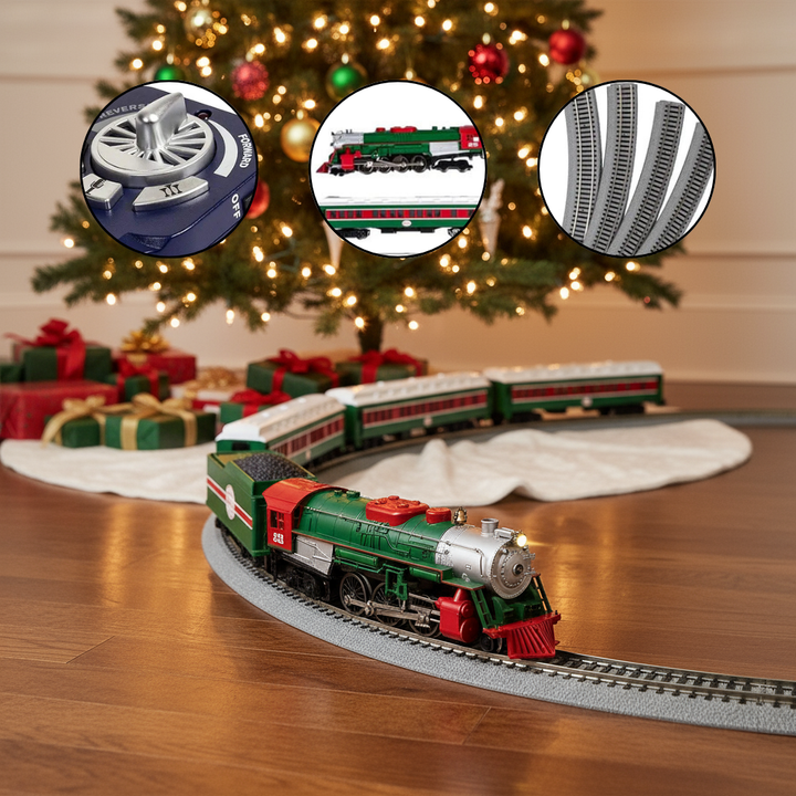 Christmas Express Bluetooth Electric HO Gauge Model Train Set with Remote,Multi-color