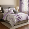 Luxurious 9-Piece Purple Flower Bamboo Microfiber Bedding Set - Complete Twin Bedroom Collection with Gift Bag