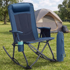 High Back Folding Rocking Camping Chair – Oversized Portable Outdoor Rocker with Cup Holder, Carry Bag & Heavy-Duty Steel Frame - 1
