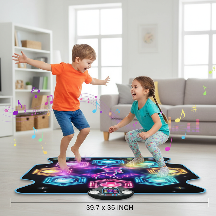 VATOS Musical Dance Mat Toy for Kids 27 Levels 8 LED Keys Bluetooth 5 Game Modes Ages 3+ Boys Girls Outdoor Party Christmas Gift