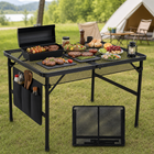 Foldable Camping Table Collapsible Picnic Aluminum Alloy Grill Stand - 1