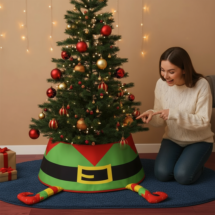 Christmas Tree Stand Cover 22Inch Round Tree Floor Mat Shimmer Tree Cover Mat Sequin Glitter Tree Skirts Vintage Tree Cover