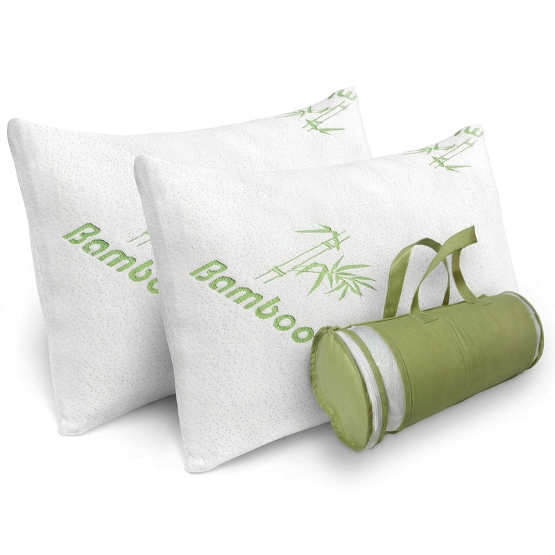 Adjustable Cooling Shredded Memory Foam Pillows, Set of 2 – Standard, Queen & King - 1