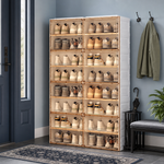 Foldable Shoe Cabinet with Doors – Slim Entryway Shoe Storage Organizer - 1