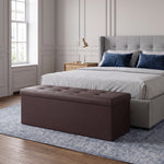 BENCH WITH STORAGE – FOLDING OTTOMAN WITH PADDED SEAT - 1