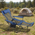 Premium Reclining Camping Chair with Footrest & Headrest – 4-Position Adjustable Recline - 1
