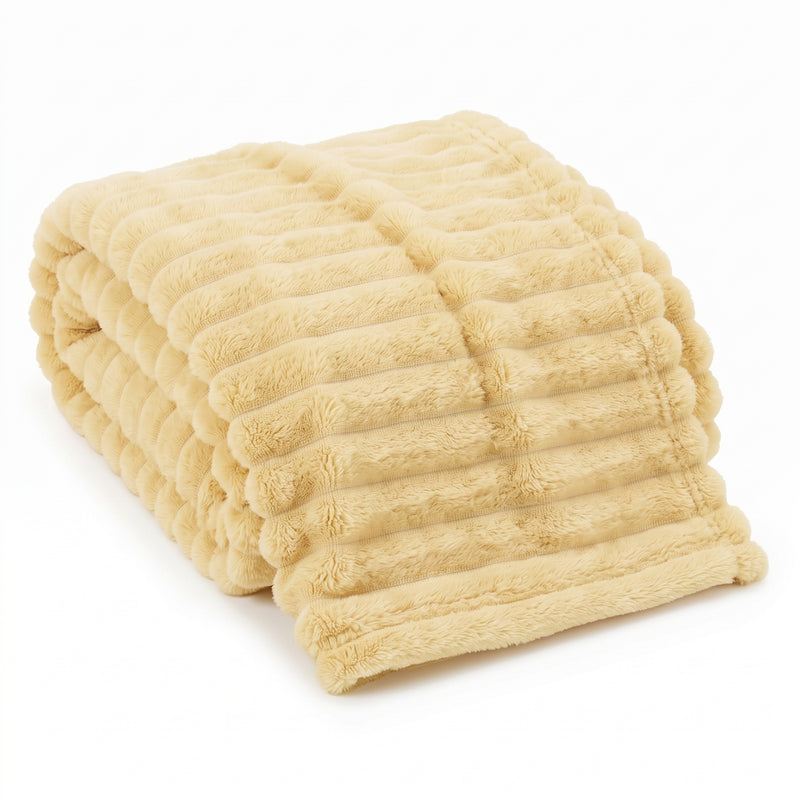 Throw Blanket – Soft, Lightweight Ribbed Design - 1