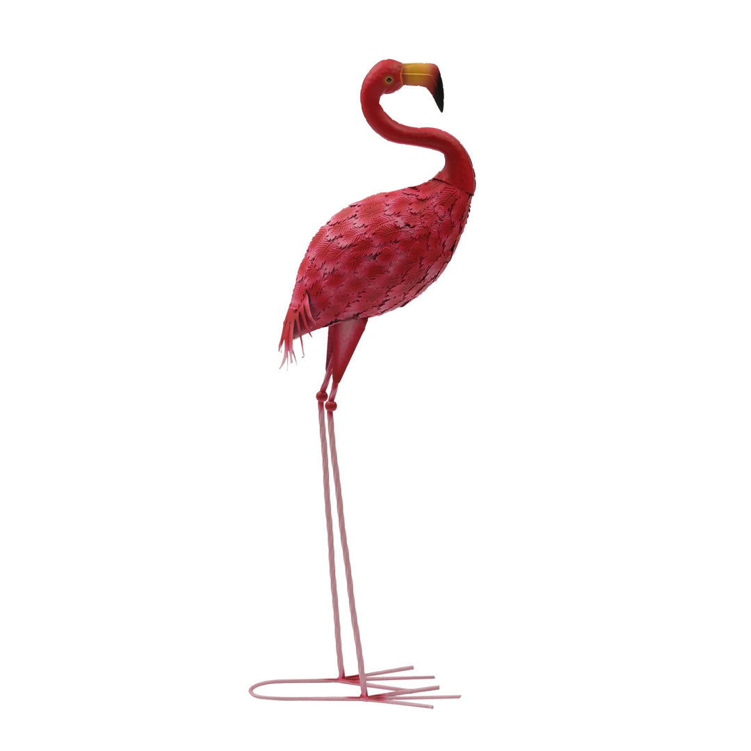 1 Pcs Pink Flamingo Metal Sculpture
