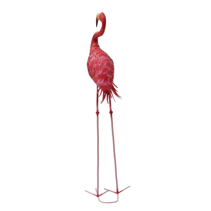 1 Pcs Pink Flamingo Metal Sculpture