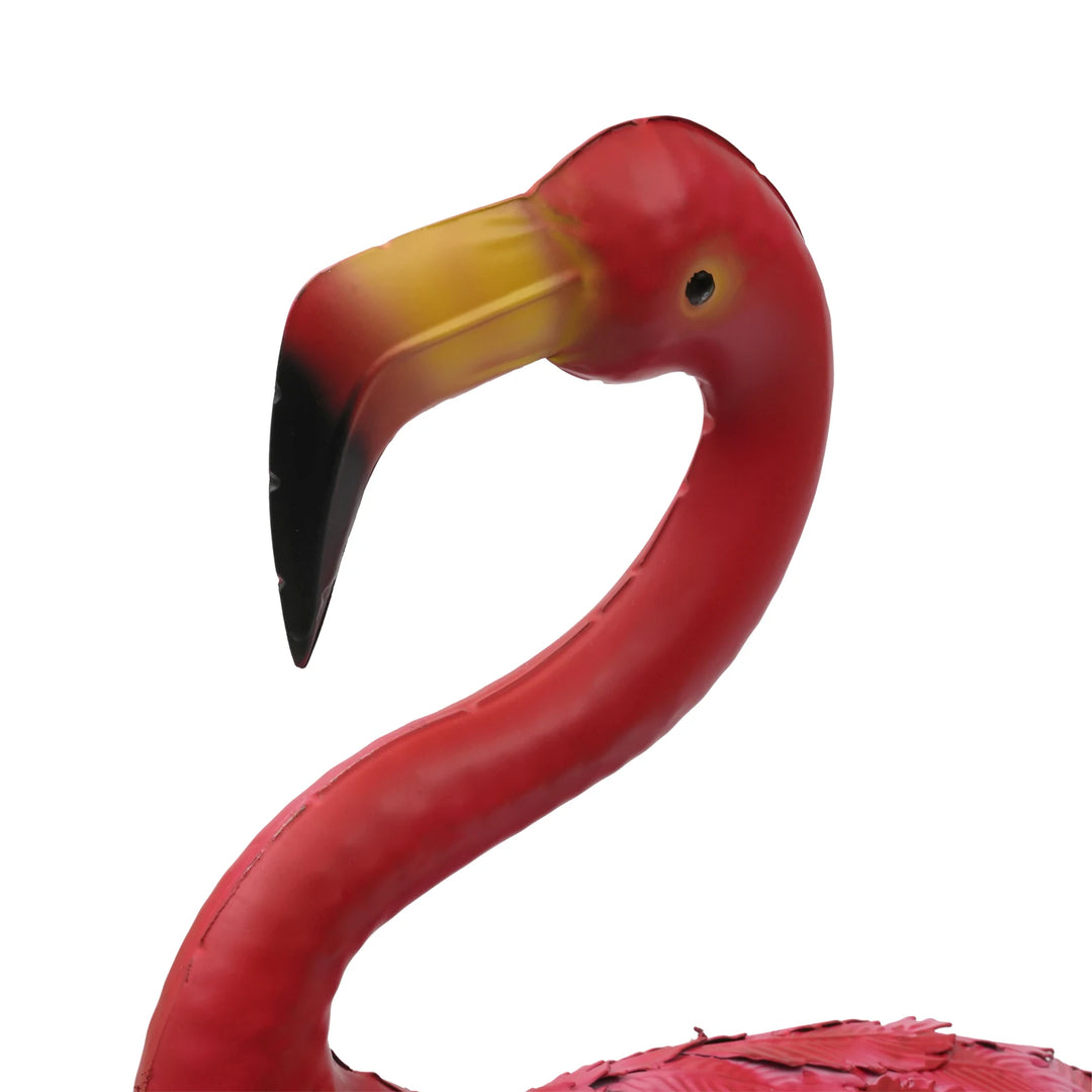 1 Pcs Pink Flamingo Metal Sculpture