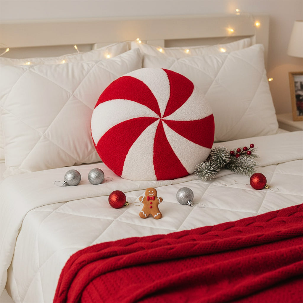 Candy Cane Pillow Comfortable Soft Christmas Pillows Bright Colors Throw Pillows Plushies Pillow Toy For Men Women Children