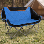 Oversized Padded 2-Person Folding Camping Loveseat Chair – Heavy Duty Outdoor Seating - 1