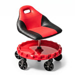 Rolling Mechanic Stool – Adjustable Workshop Seat with Tool Tray & Casters - 1
