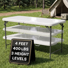 4 ft Adjustable Folding Camping Table - 1