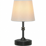 Cordless Rechargeable Table Lamp with Fabric Shade – Dimmable LED Desk Lamp - 1