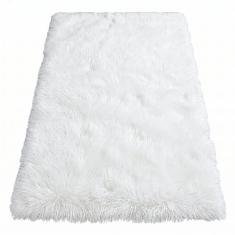 Faux Rabbit Fur Shaggy Rug – Ultra Soft Fluffy Machine Washable Area Rug for Bedroom, Living Room & Teen Room - 1