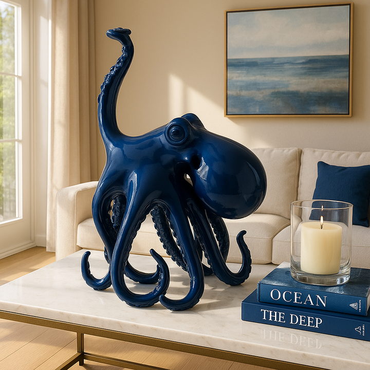 Exclusive Sugvar the Octopus Blue Resin Sculpture - Premium 18" Marine Art Collection