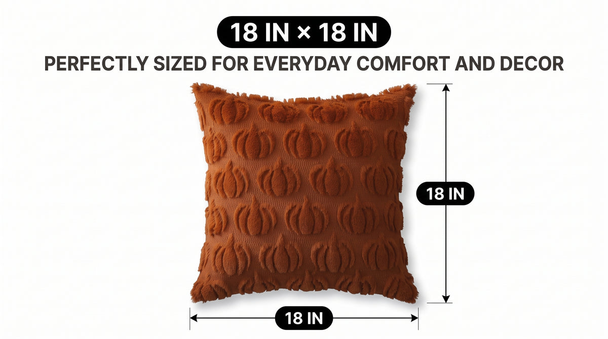 Pumpkin Pillow Covers Set of 2 | 3D Fall Decorative Covers - fit and scale image 1