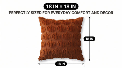 Pumpkin Pillow Covers Set of 2 | 3D Fall Decorative Covers fit and scale thumbnail 1