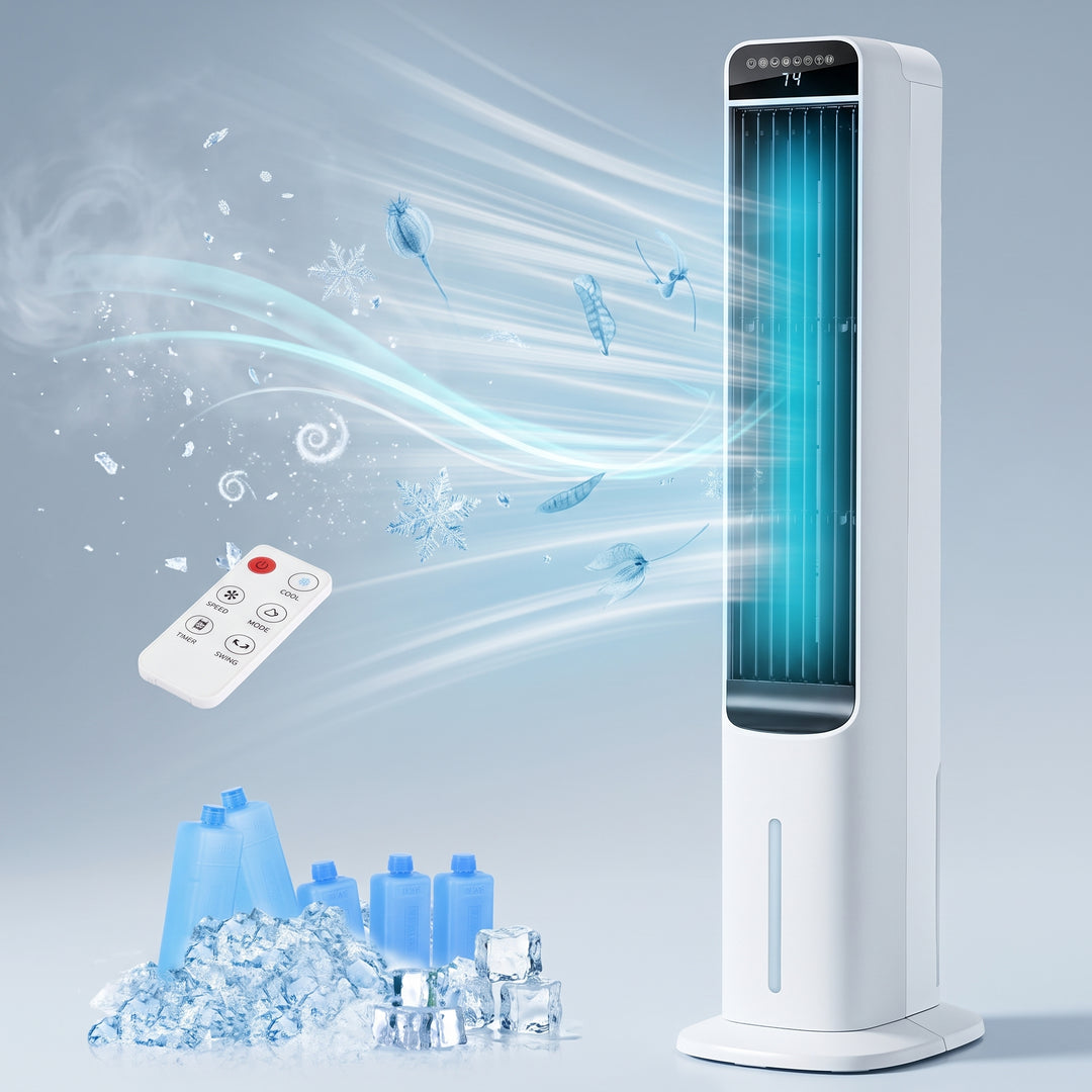 3-in-1 Evaporative Air Cooler Tower Fan with Remote Control - 1