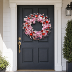 VALENTINE WREATHS FOR FRONT DOOR – HEART & BERRY FLORAL WREATH FOR VALENTINE’S DAY DÉCOR - 1