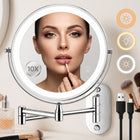 Rechargeable Wall Mounted Makeup Mirror with LED Light – Adjustable Brightness, Magnifying - 1