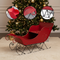 39x17.7x22"H Iron Red/Black Sleigh Large, Distressed Christmas Santa Sleigh Holiday Decoration