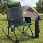High Back Folding Rocking Camping Chair – Oversized Portable Outdoor Rocker with Cup Holder, Carry Bag & Heavy-Duty Steel Frame - 1