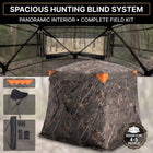 Silent Pop Up Hunting Blind with 270° See Through View – Waterproof Camo Ground Blind Tent for Turkey and Deer Hunting, 1-7 Person Capacity - 1