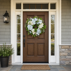 HYDRANGEA WREATH FOR FRONT DOOR – ARTIFICIAL FLORAL PORCH DÉCOR - 1