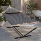 Outdoor Double Hammock with Stand for 2 – Heavy Duty Steel Frame, Pillow Included - 1