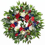 4TH OF JULY WREATH FOR FRONT DOOR – RED, WHITE & BLUE PATRIOTIC DÉCOR - 1