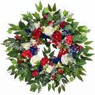 4TH OF JULY WREATH FOR FRONT DOOR – RED, WHITE & BLUE PATRIOTIC DÉCOR - 1