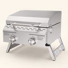 PORTABLE STAINLESS STEEL TABLETOP PROPANE GRILL – 2 & 3 BURNER OUTDOOR BBQ OPTIONS - 1