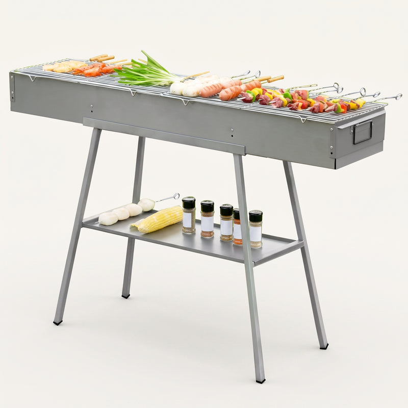 PORTABLE CHARCOAL HIBACHI GRILL – COMMERCIAL-QUALITY FOLDABLE BBQ GRILL FOR CAMPING, BACKYARD & OUTDOOR COOKING - 1