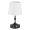 Rechargeable Cordless Table Lamp with Fabric Shade Small Desk Lamp in Black-Convenient & Stylish