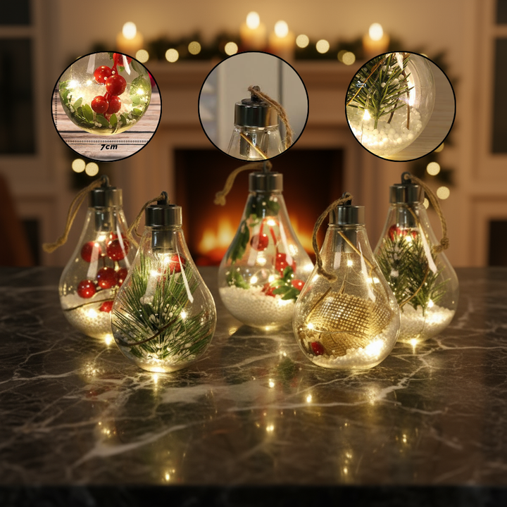 New Christmas decorations simulation bulbs Christmas tree decorations hanging plastic ball LED transparent Christmas ball